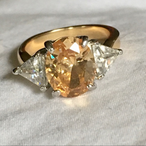 ❤️CZ GEMSTONE GOLD GORGEOUS RING ENGAGEMENT BIRTHSTONE SIZE 4 - Picture 4 of 16